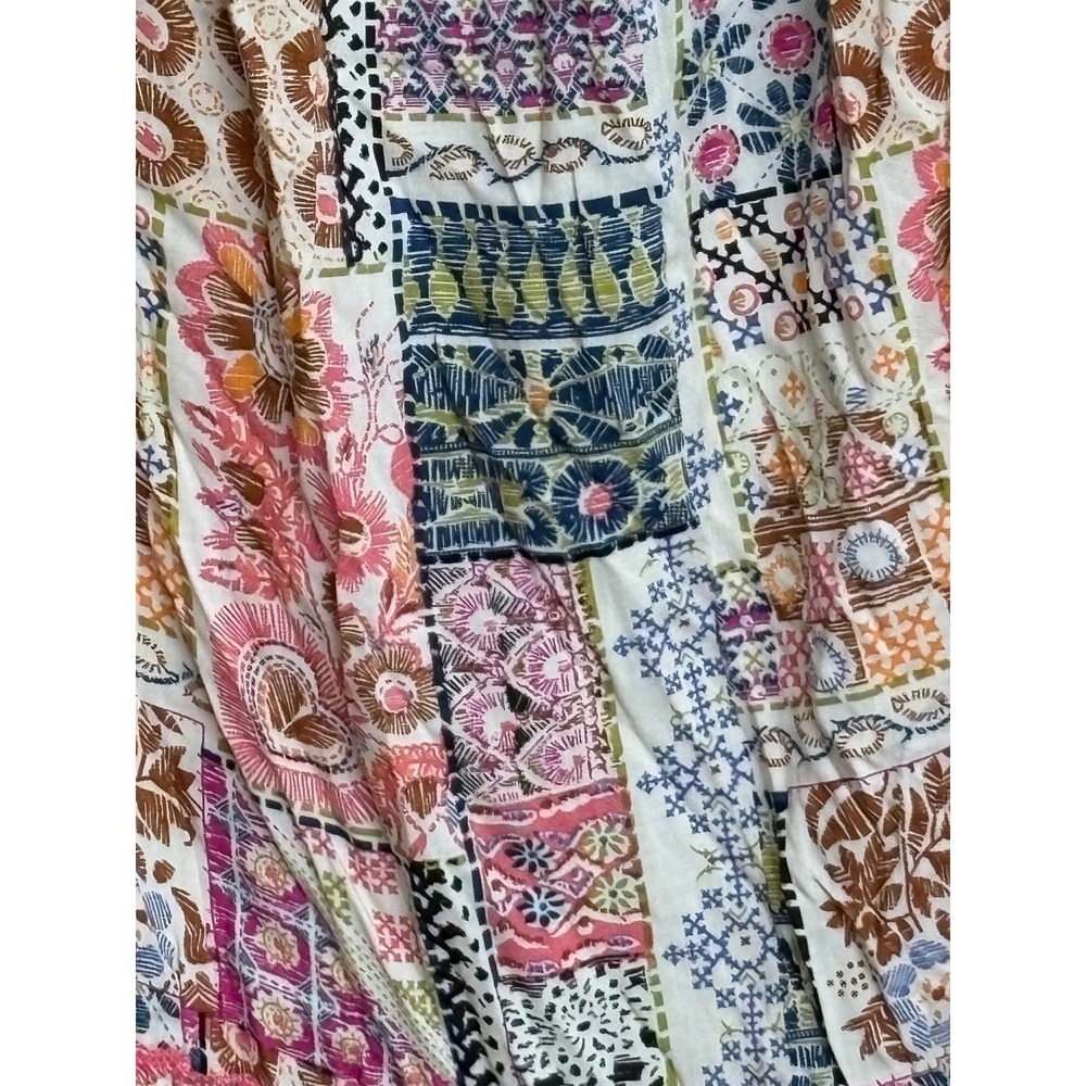Umgee Pink Multi-Pattern Ruffled Peasant Tunic - Picture 5 of 9